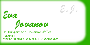 eva jovanov business card